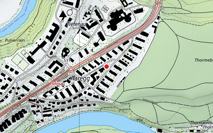 Map showing the location of Kindergarten Aaregg (Kindergarten)