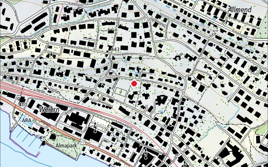 Map showing the location of Kindergarten Acker (Kindergarten)