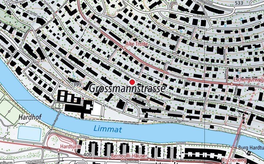 Carte indiquant l’emplacement de Kindergarten Ackersteinstrasse (École enfantine)