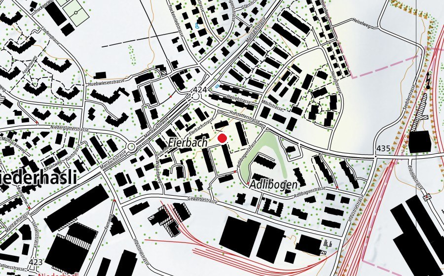 Map showing the location of Kindergarten Adlibogen (Kindergarten)