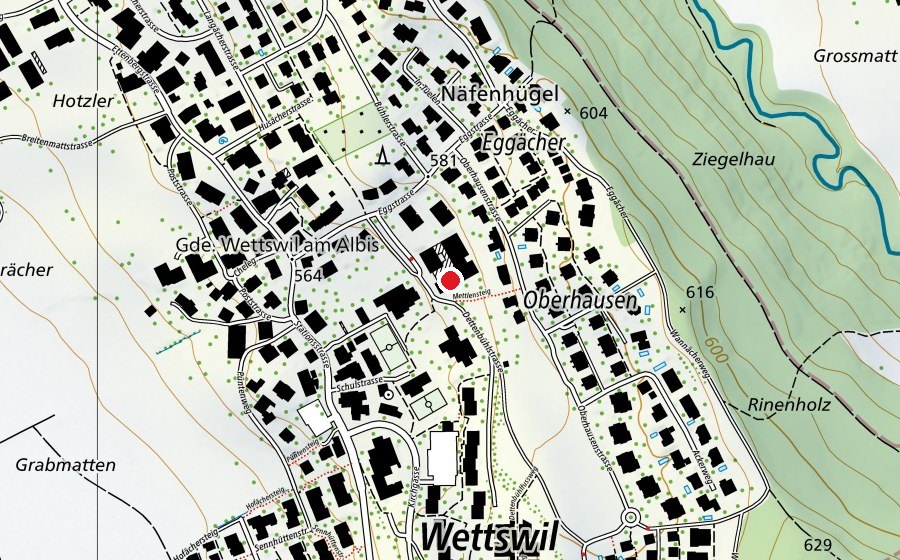Carte indiquant l’emplacement de Kindergarten Ägerten (École enfantine)