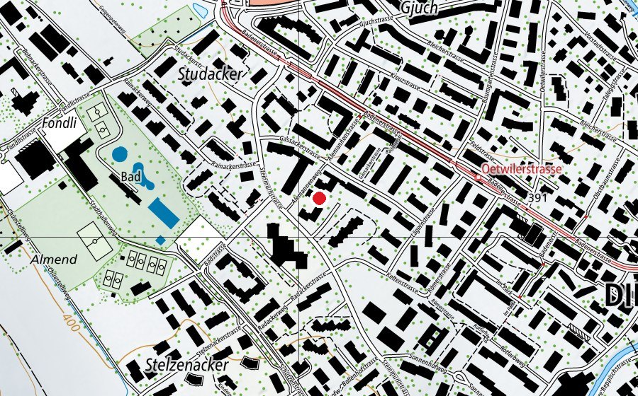 Karte mit dem Standort von Kindergarten Alemannenweg (Kindergarten)