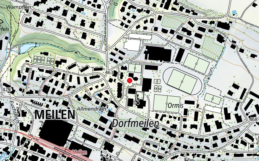 Karte mit dem Standort von Kindergarten Allmend (Kindergarten)