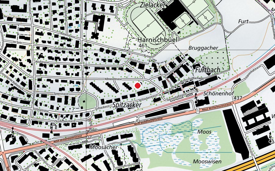 Map showing the location of Kindergarten Allmend (Kindergarten)