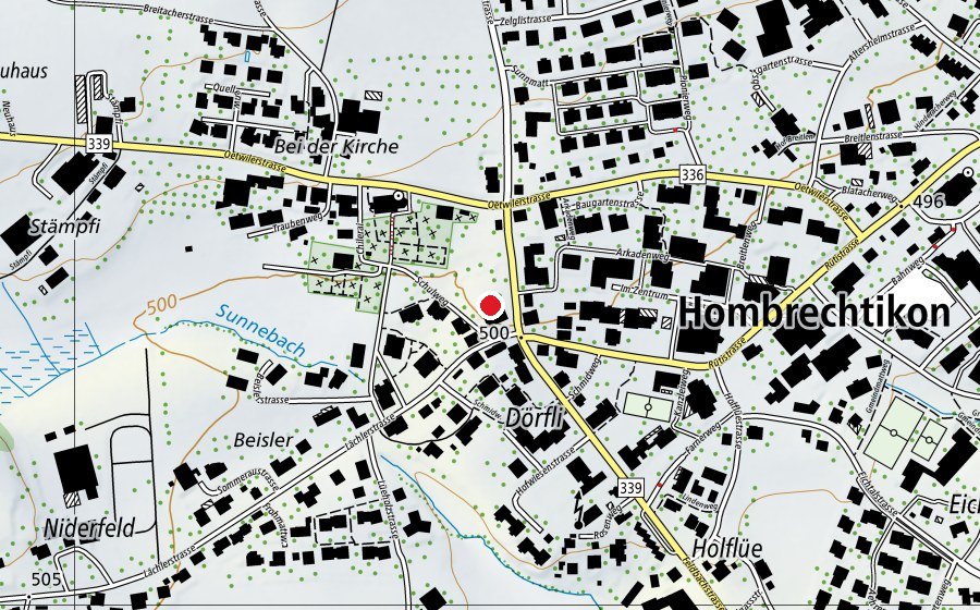 Map showing the location of Kindergarten Altes Dörfli (Kindergarten)