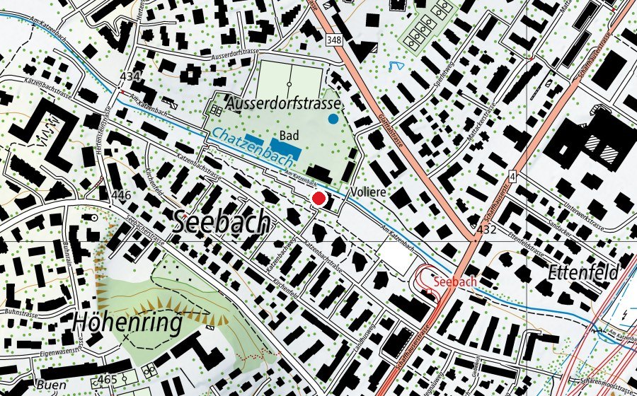 Carte indiquant l’emplacement de Kindergarten Am Katzenbach 5 (École enfantine)