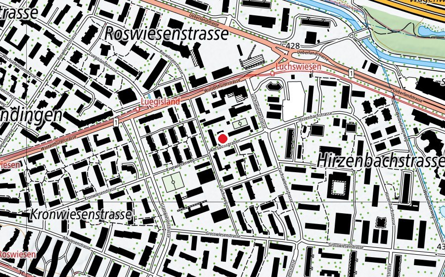 Map showing the location of Kindergarten Am Luchsgraben (Kindergarten)