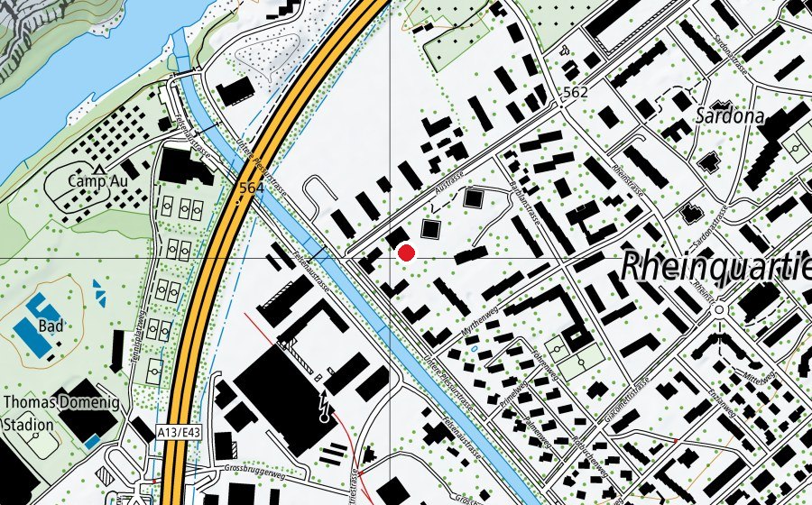 Map showing the location of Kindergarten Au (Kindergarten)