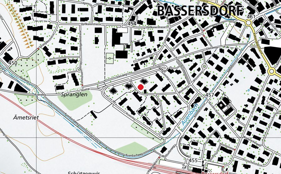 Carte indiquant l’emplacement de Kindergarten Auenring 1+2 (École enfantine)