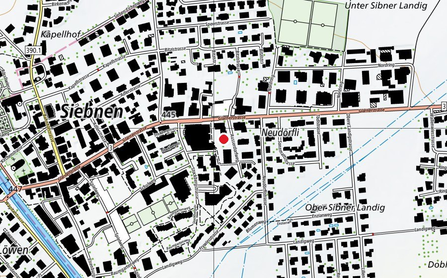Map showing the location of Kindergarten Ausserdorf (Kindergarten)