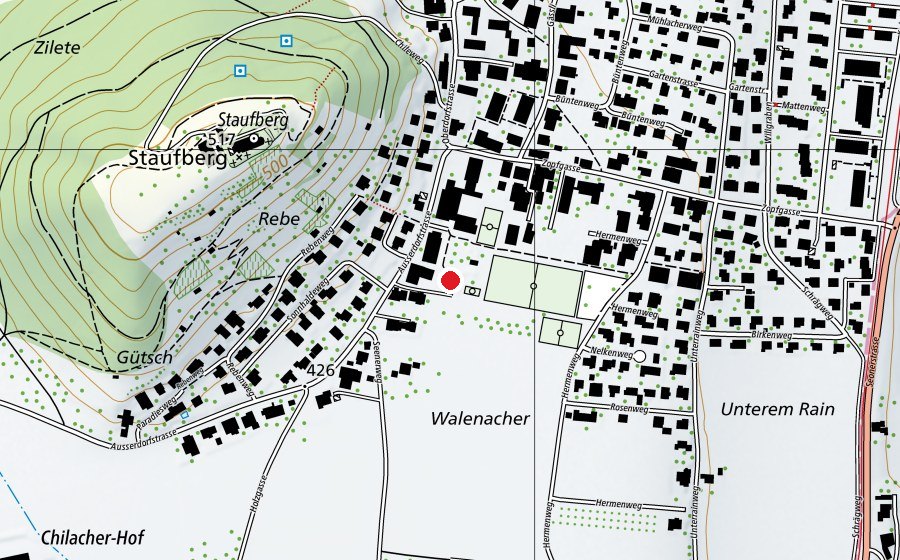 Mappa con la posizione di Kindergarten Ausserdorf (Scuola dell’infanzia)
