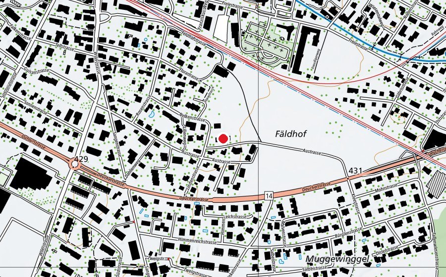 Map showing the location of Kindergarten Austrasse (Kindergarten)