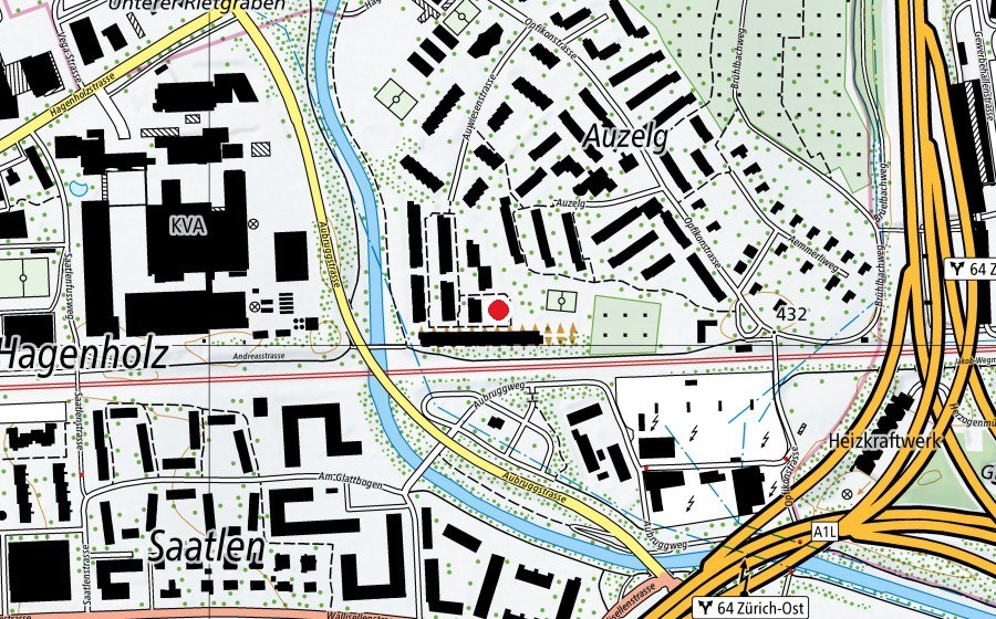 Mappa con la posizione di Kindergarten Auwiesenstrasse (Scuola dell’infanzia)