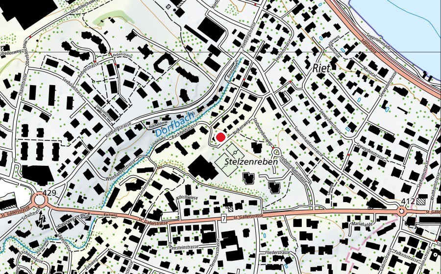 Mappa con la posizione di Kindergarten Bachfeld (Scuola dell’infanzia)