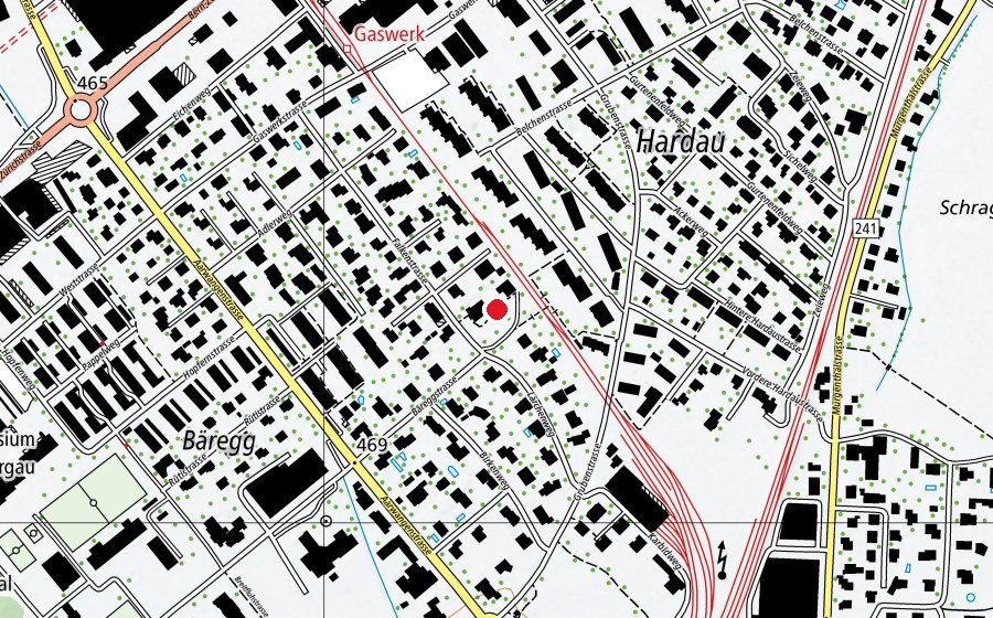 Map showing the location of Kindergarten Bäregg (Kindergarten)