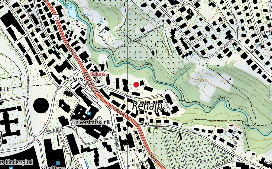 Carte indiquant l’emplacement de Kindergarten Balgrist (École enfantine)