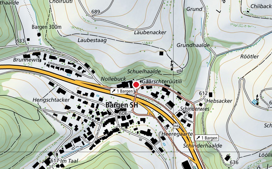 Map showing the location of Kindergarten Bargen (Kindergarten)