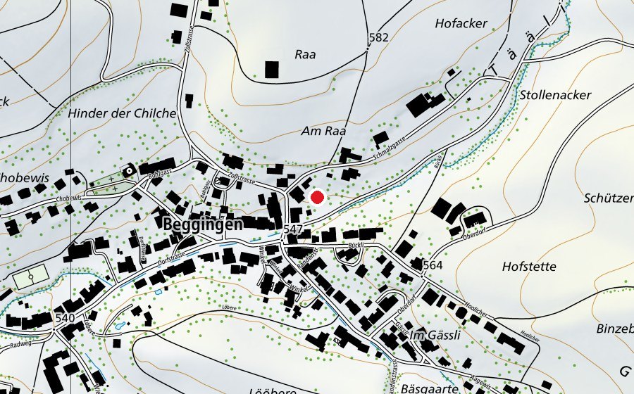 Carte indiquant l’emplacement de Kindergarten Beggingen (École enfantine)