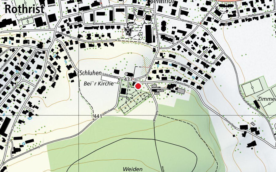 Map showing the location of Kindergarten bei der Kirche (Kindergarten)