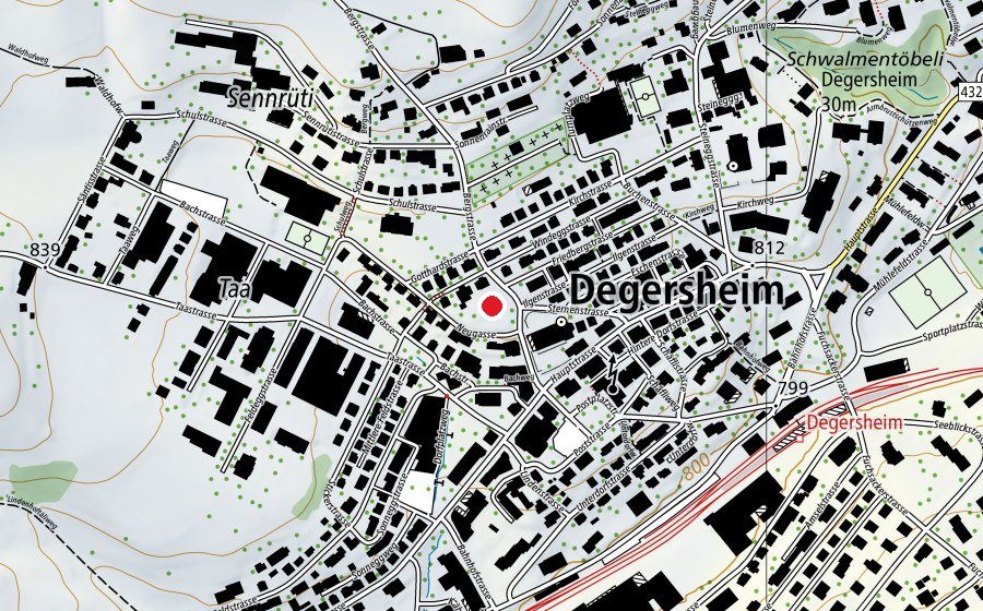 Map showing the location of Kindergarten Bergstrasse (Kindergarten)