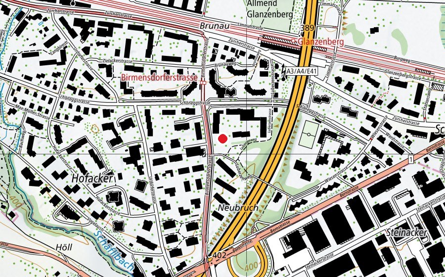 Karte mit dem Standort von Kindergarten Birmensdorferstrasse (Kindergarten)