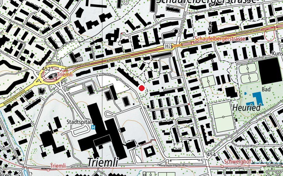 Map showing the location of Kindergarten Birmensdorferstrasse (Kindergarten)