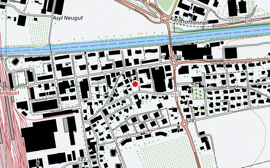 Map showing the location of Kindergarten Blütenweg (Kindergarten)