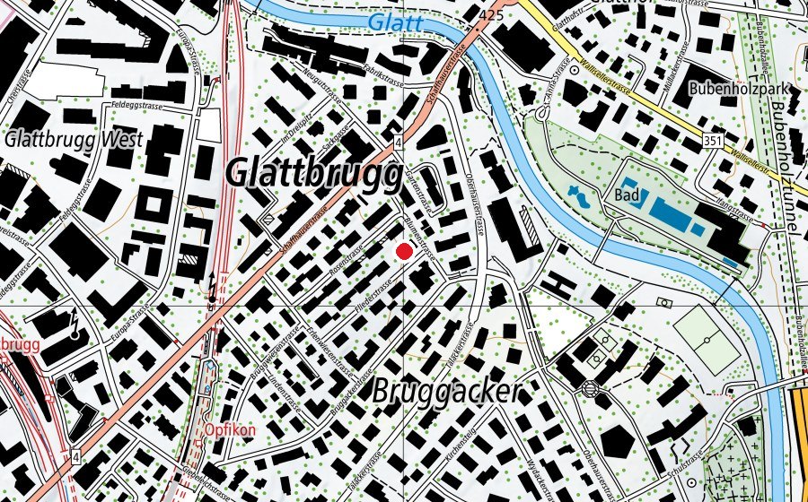 Karte mit dem Standort von Kindergarten Blumenstrasse (Kindergarten)