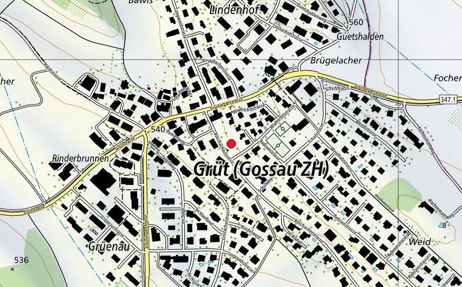 Carte indiquant l’emplacement de Kindergarten Böschacher (École enfantine)