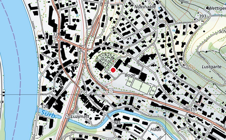 Map showing the location of Kindergarten Boge (Kindergarten)