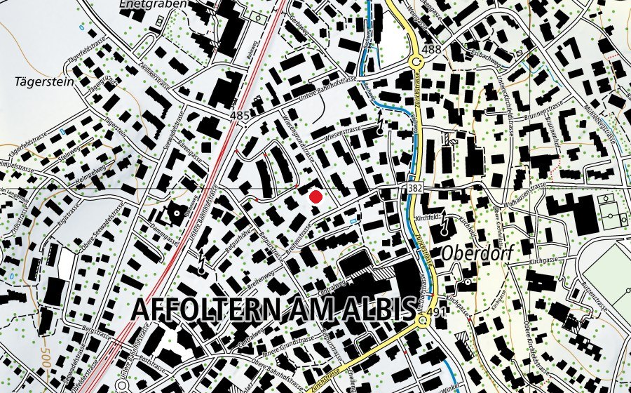 Carte indiquant l’emplacement de Kindergarten Breiten (École enfantine)