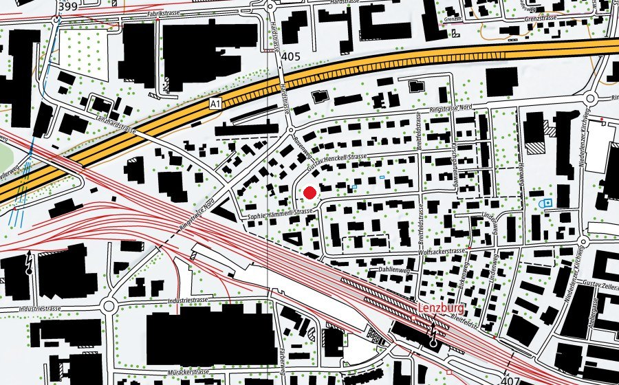 Map showing the location of Kindergarten Breitfeld 1 (Kindergarten)