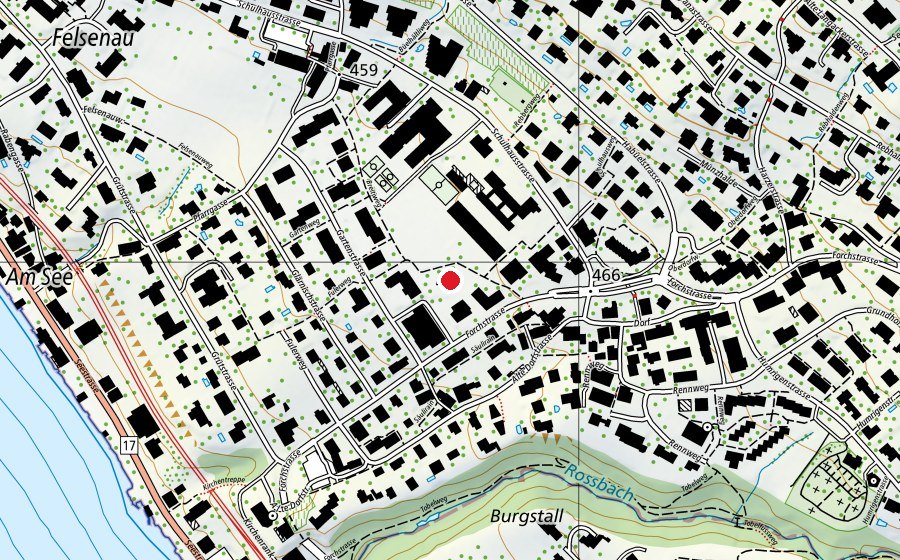 Map showing the location of Kindergarten Breiti 1+2 (Kindergarten)