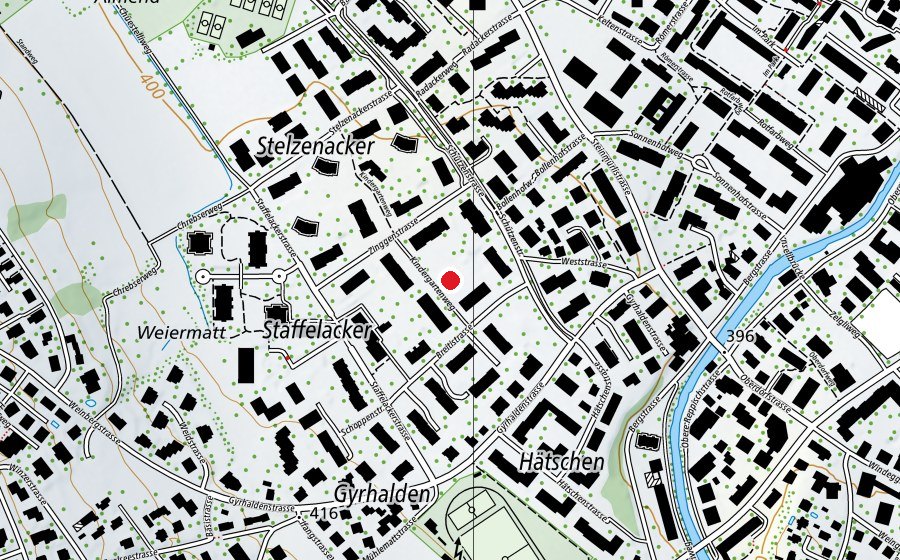 Map showing the location of Kindergarten Breiti (Kindergarten)