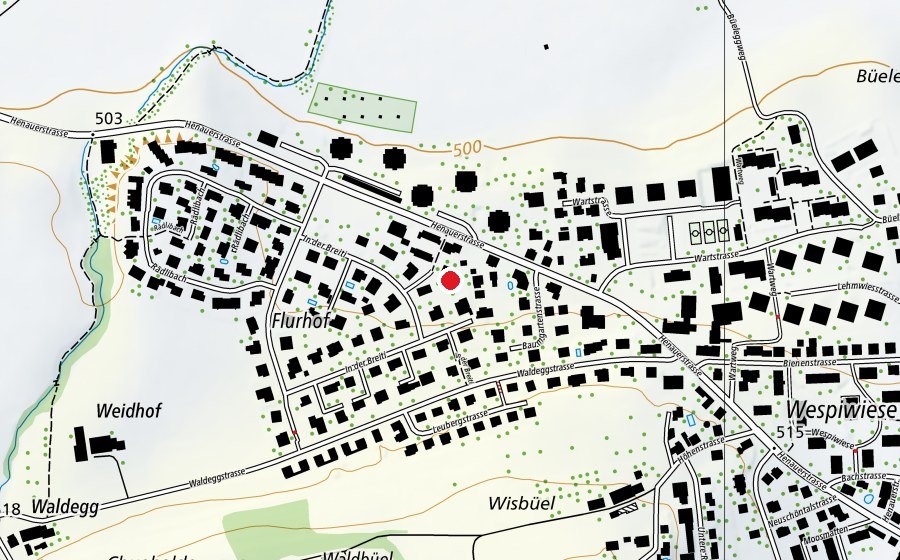 Map showing the location of Kindergarten Breiti (Kindergarten)