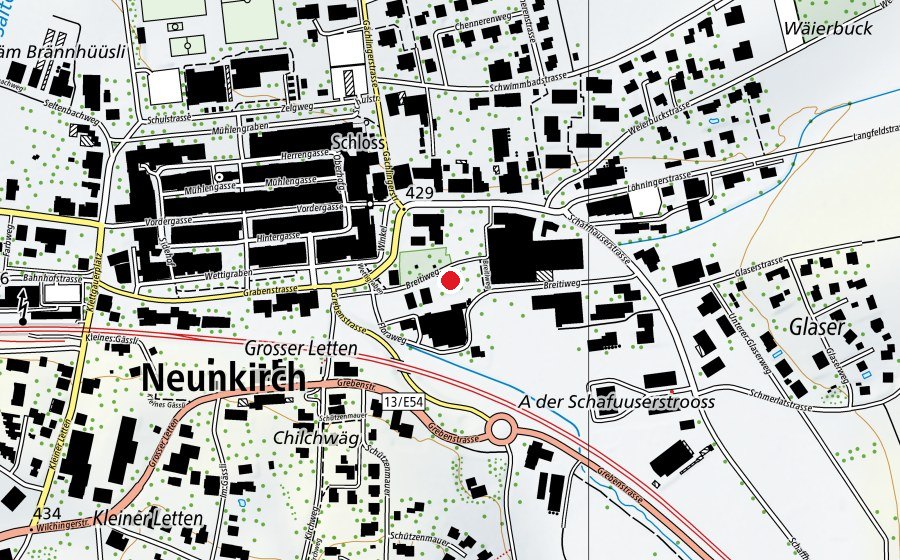 Map showing the location of Kindergarten Breitiweg 1 (Kindergarten)