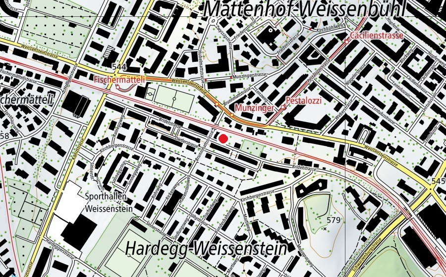 Mappa con la posizione di Kindergarten Bridelstrasse (Scuola dell’infanzia)