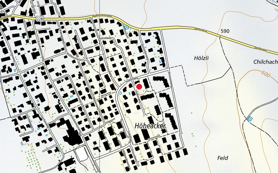 Map showing the location of Kindergarten Buchli (Kindergarten)