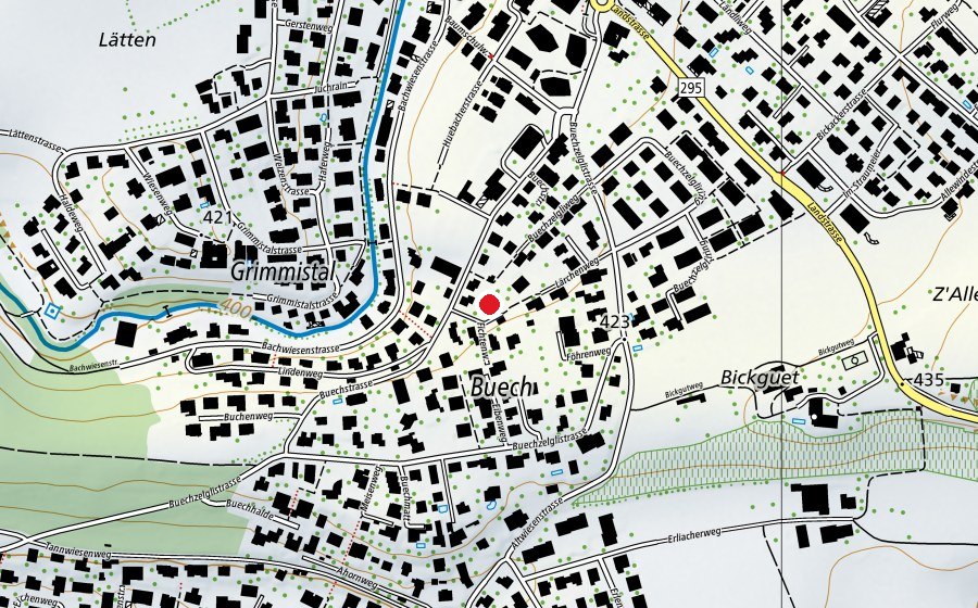 Map showing the location of Kindergarten Buech 1 (Kindergarten)