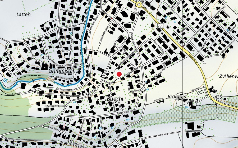 Map showing the location of Kindergarten Buech 2 (Kindergarten)