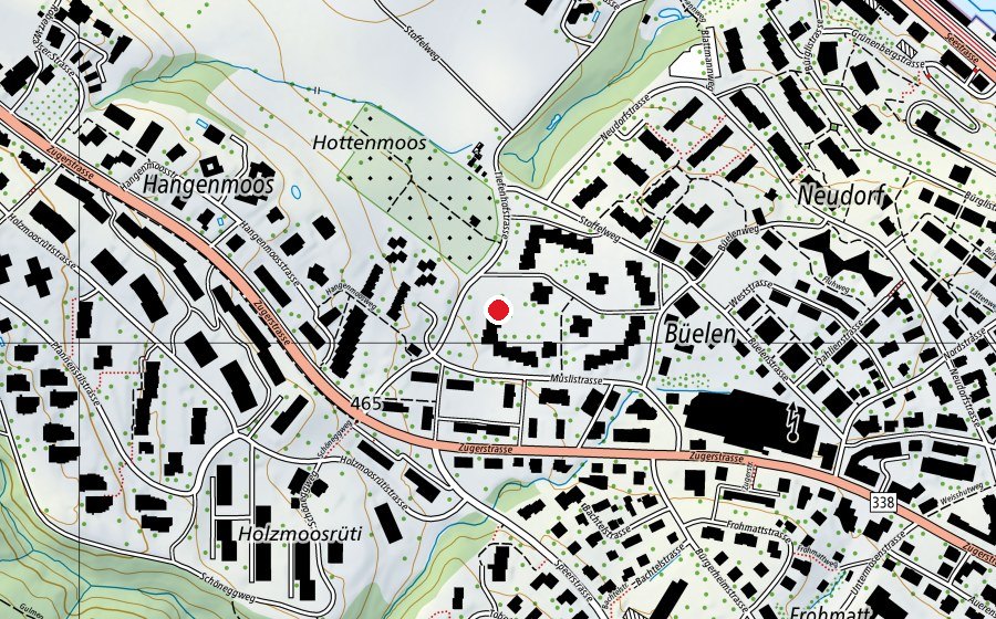 Mappa con la posizione di Kindergarten Büelen 1 (Scuola dell’infanzia)