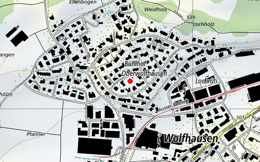 Carte indiquant l’emplacement de Kindergarten Bühlhof 1 (École enfantine)
