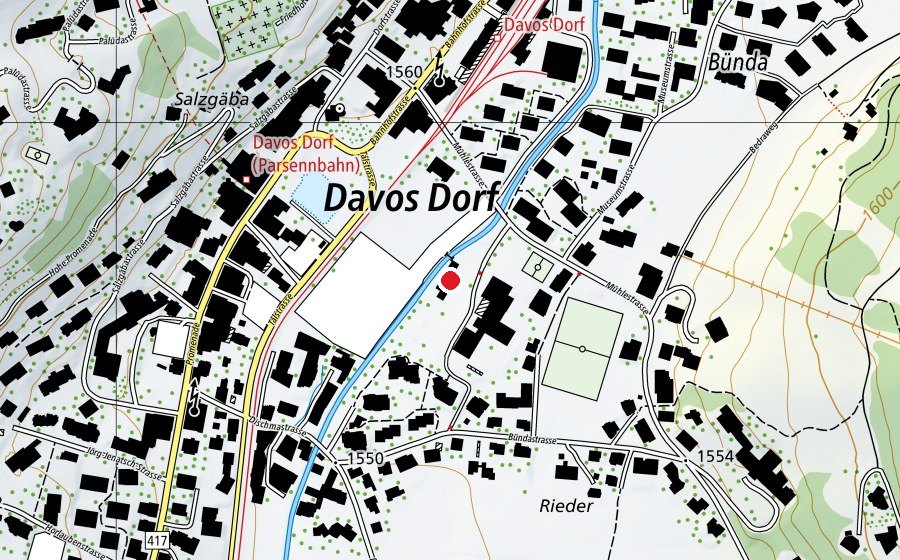Map showing the location of Kindergarten Bünda (Kindergarten)