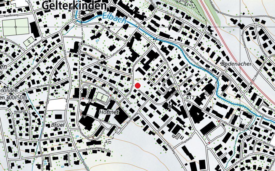 Map showing the location of Kindergarten Bündten (Kindergarten)