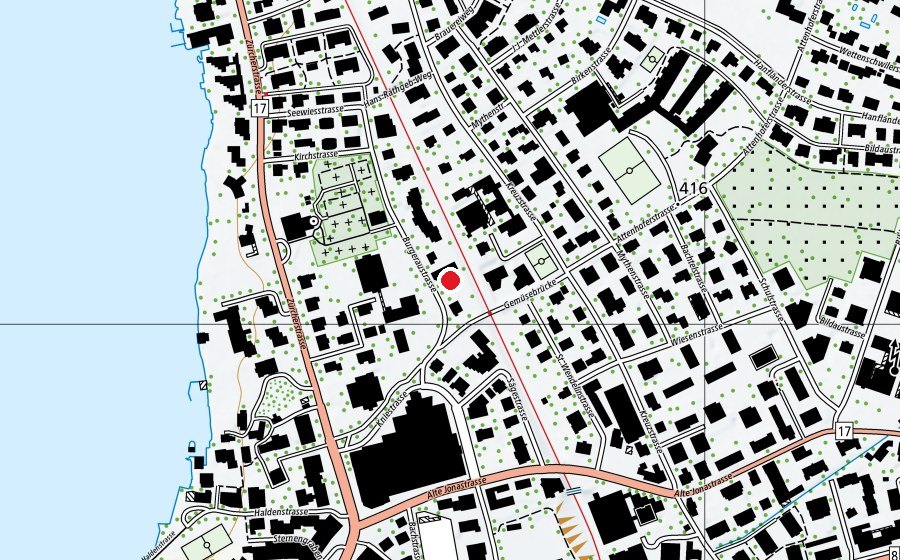 Carte indiquant l’emplacement de Kindergarten Burgerau (École enfantine)