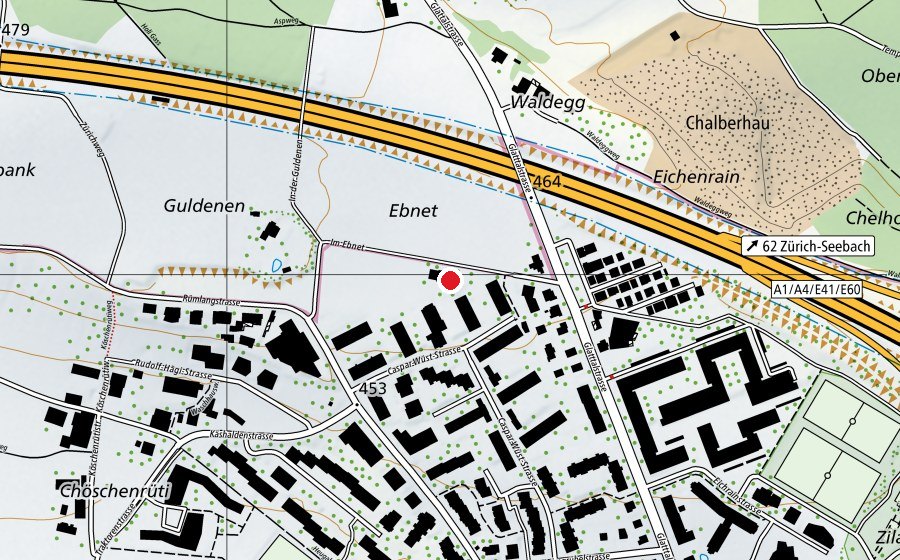 Map showing the location of Kindergarten Caspar Wüst I + II (Kindergarten)
