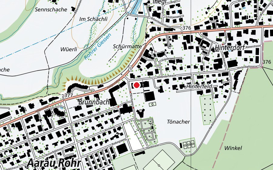 Carte indiquant l’emplacement de Kindergarten Chilewäg (École enfantine)