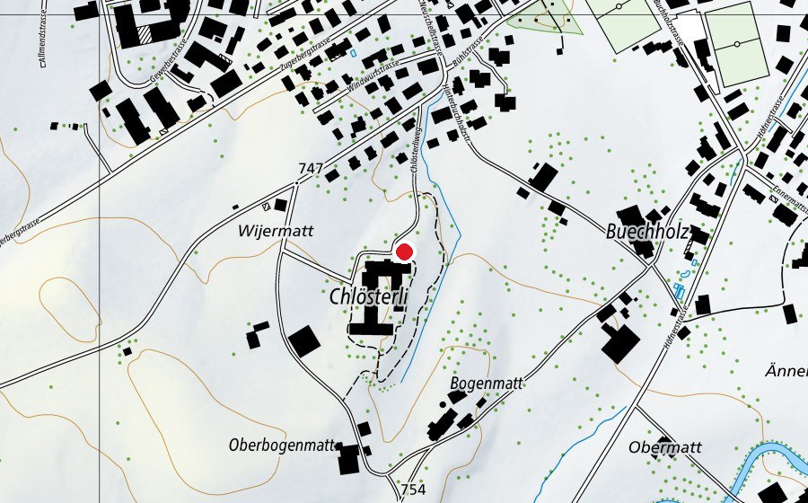 Map showing the location of Kindergarten Chlösterli (Kindergarten)