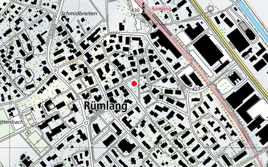 Map showing the location of Kindergarten Chratz 1+2 (Kindergarten)