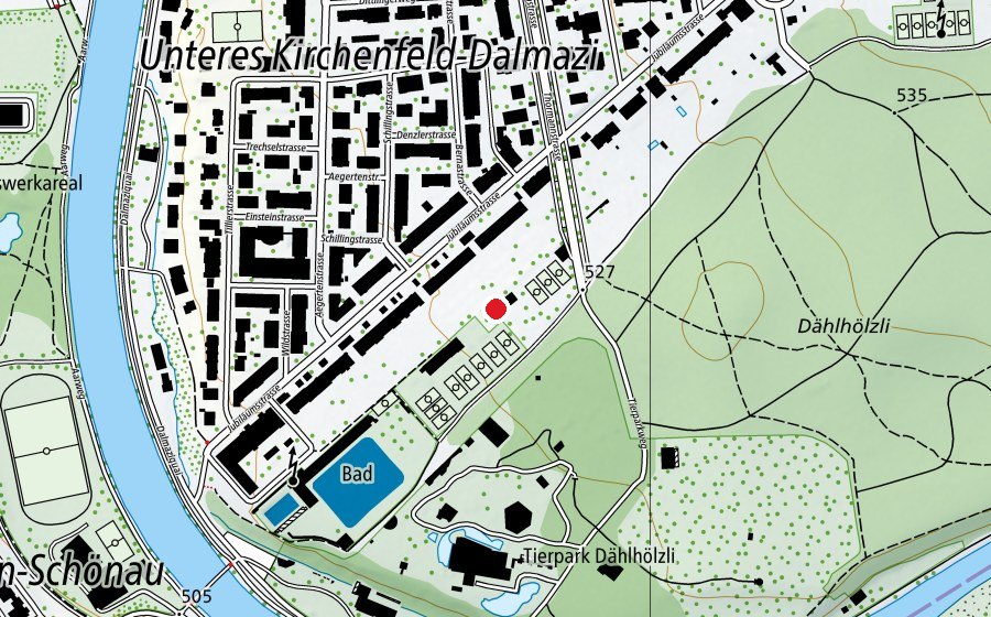 Mappa con la posizione di Kindergarten Dählhölzli (Scuola dell’infanzia)